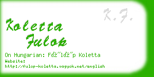 koletta fulop business card